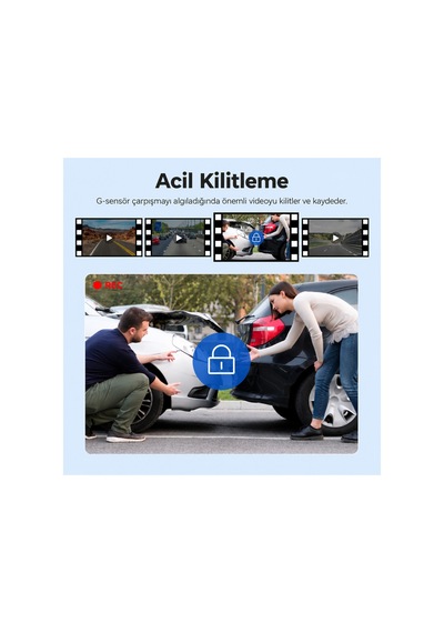 4k Wifi Araç Kamerası Ön 4k Arka 1080p Uygulama Kontrollü Park Kiti Hediye 7/24 Kayıt