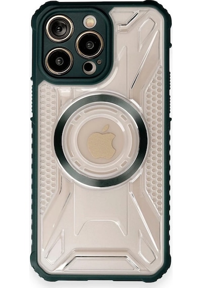 Ilkeshop Newface Apple iPhone Uyumlu 12 Pro Max Kılıf Prag Magneticsafe Kapak - Koyu Yeşil