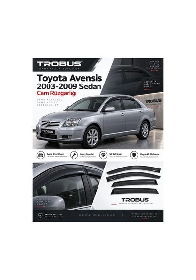 Premium Toyota Avensis 2003-2009 Uyumlu Cam Rüzgarlığı 4'lü