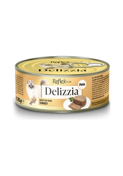 Delizzia Kıyılmış Hindi Etli Yetişkin Kedi Maması 85 Gr.