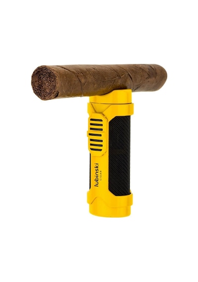 Lubinski Cigar Sehpa Kapaklı Delicili Tek Torch Puro Çakmağı Silver