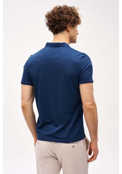 Lacivert Slim Fit Dar Kalıp Fermuarlı Polo Yaka Düz Kısa Kollu Tişört-16409 Lacivert Lacivert Slim Fit Dar Kalıp Fermuarlı Polo Yaka Düz Kısa Kollu Tişört-16409 Lacivert