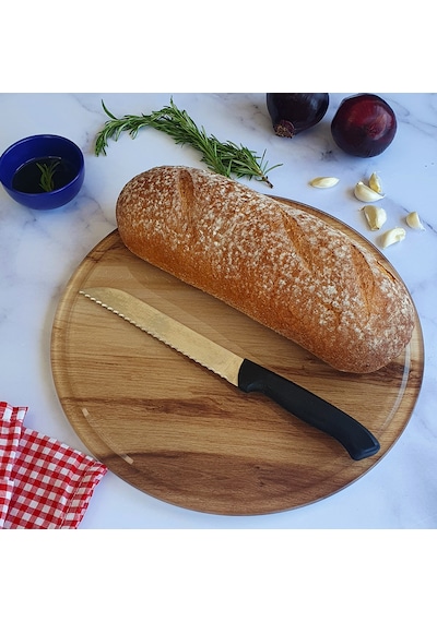 Kanallı Cam Kesme Tablası | Yeni Ahşap Desen | Çap32cm