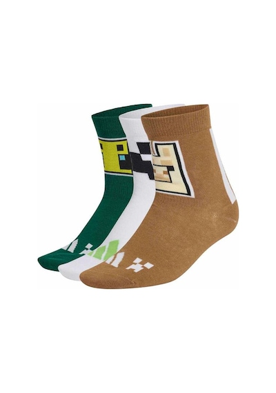 Adidas Minecraft 3' Lü Çocuk Çorap Çok Renkli