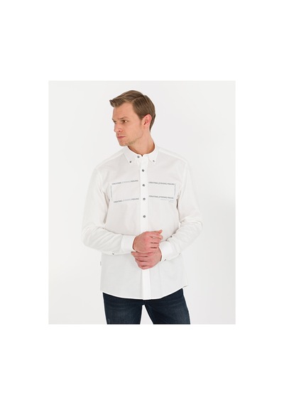 Pierre Cardin Regular Fit Uzun Kollu Gömlek 50266025-vr013 Beyaz