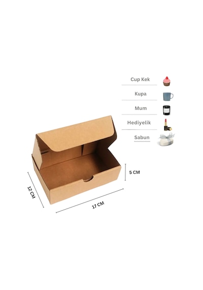 Kilitli E-ticaret Hediye Kutusu, Kraft Karton Kargo Paketleme Kutusu, 25 Adet, 17x12x5 Cm 25 Adet