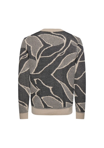 Only & Sons Onslong Reg Ls Crew Jaquard Knıt Erkek Gri Kazak - 22035127 Gri