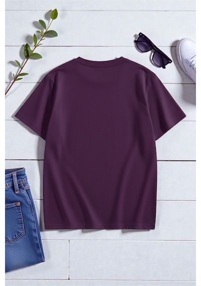 Uyguntarz Unisex Garfield Baskılı T-shirt Mor