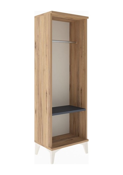 Arges Dolap Tek Raflı Tek Askılı 44x30x134 Çam-antrasit Çam