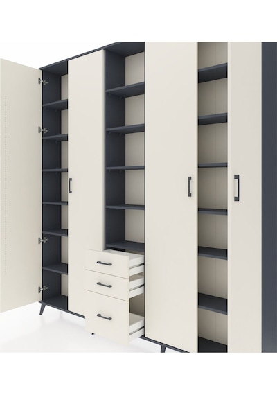 Arges Dolap 17 Raflı 3 Çekmeceli 4 Kapaklı 220x30x243 Antrasit-aytaşı/aytaşı Aytası/aytası Arges Dolap 17 Raflı 3 Çekmeceli 4 Kapaklı 220x30x243 Antrasit-aytaşı/aytaşı Aytası/aytası