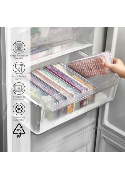 - Nora 4&apos Lü 1.2 Litre Küçük Boy Açık Gri Saklama Kabı