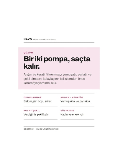 Argan&keratin Bağ Onarıcı Ve Şekillendirici Saç Bakım Kremi Cremask Perfected Haır Cream