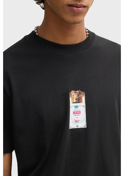 Hugo Erkek T Shirt 50530683 001 Siyah Siyah