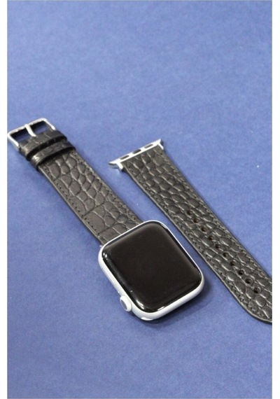 Apple Uyumlu Watch Kordon Siyah Croccodile 38-40-41 Mm