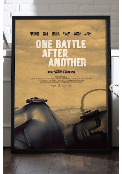 One Battle After Another Siyah Ahşap Çerçeveli Poster, Dekoratif Film Duvar Tablosu