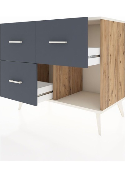Hyperion Şifonyer 3 Çekmeceli 88x44x80 Çam-aytaşı/antrasit Aytaşı/antrasit Hyperion Şifonyer 3 Çekmeceli 88x44x80 Çam-aytaşı/antrasit Aytaşı/antrasit