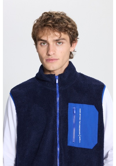 AC&Co / Altınyıldız Classics Erkek Lacı Standart Fit Normal Kesim Dik Yaka Polar Yelek Lacivert AC&Co / Altınyıldız Classics Erkek Lacı Standart Fit Normal Kesim Dik Yaka Polar Yelek Lacivert