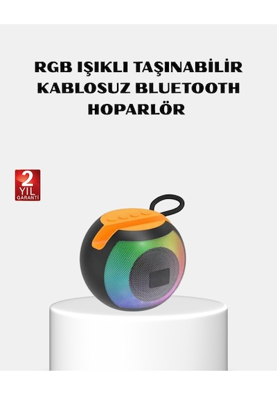 Rgb Işıklı Bluetooth Hoparlör 360 Stereo Ses Ve 8 Saat Çalma Süresi - Lisinya