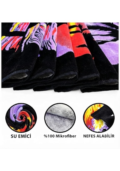 Özel Tasarım Marka Banyo Plaj Spor Havlusu Luxury Premium Organik Pamuk Mikrofiber Su Emici Yumuşak Hızlı Kuruma Solmaz Aslan Kaplan 4 Renk