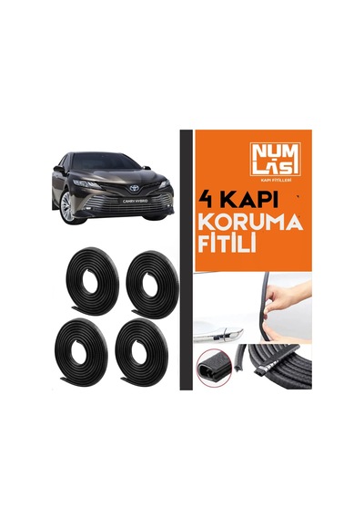 Toyota Camry 2019-2020 4 Kapı Koruma Fitili Siyah Renk Numlas-a Kalite-nm2400