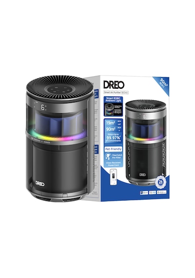 Air Purifier 530as Akıllı Hava Temizleyici, Hepa Filtre, Pm2.5 Lazer Sensör, 18 Db, 90 M², Rgbıc Işık, Pet Care, App Kontrollü Siyah
