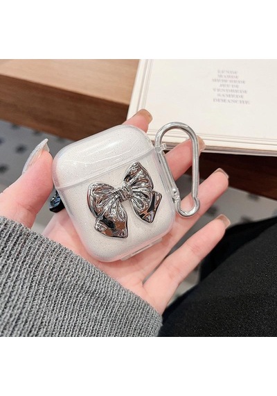 Apple Uyumlu AirPods Pro 1. / 2. Nesil İle Kılıf Kalp Leopar Taş Kiraz Desenli Fiyok Tutmalı Kılıflar Şeffaf
