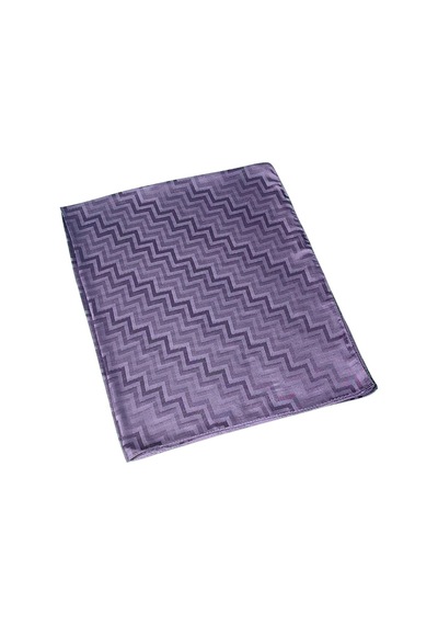 Mim Eşarp İpeksi Dokulu Jakarlı Zikzak Desenli Şal 75x190 Cm Mor