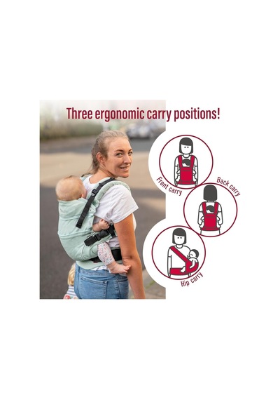 Manduca First Ergonomik Bebek Taşıyıcı 3 Taşıma Pozisyonu, Ayarlanabilir ve Konforlu Portbebe Nane Tek Ebat