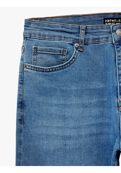 Koton Normal Bel Cepli Pamuklu Slim Fit Jean Pantolon - Brad Jean Orta İndigo 6sam40361nd Koton Normal Bel Cepli Pamuklu Slim Fit Jean Pantolon - Brad Jean Orta İndigo 6sam40361nd