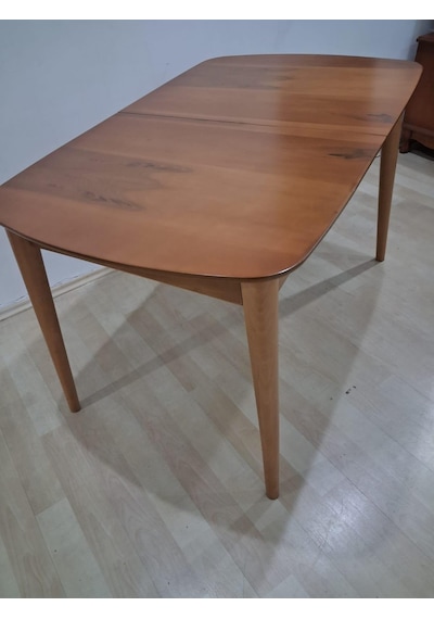 Masa Oval 90642 Retro Ayak Model Kayın Retro Açılır Parlak Açık Ceviz Tabla El Yapım Kahverengi Masa Oval 90642 Retro Ayak Model Kayın Retro Açılır Parlak Açık Ceviz Tabla El Yapım Kahverengi