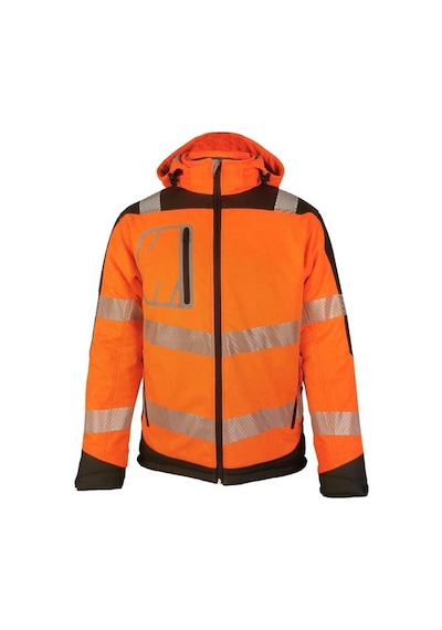 Reflektörlü Su Geçirmez Termal Softshell İş Montu Turuncu Sarı