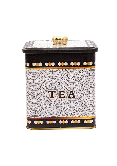 Mosaic Tea Desenli Kare Metal Saklama Kabı 12 x 12 x 13.7 CM 1.8 L Çok Renkli
