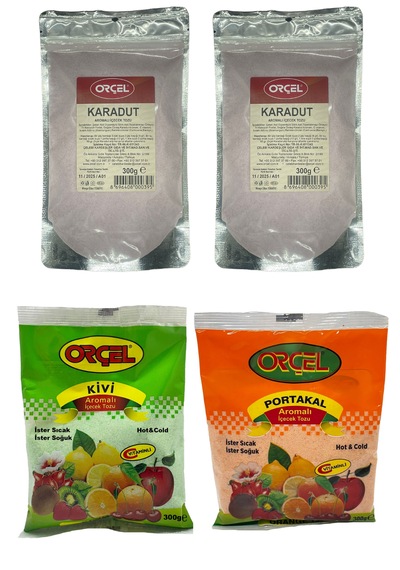 Orçel Portakal + Kivi + Karadut Aromalı İçecek Tozu Oralet 4 x 300 G