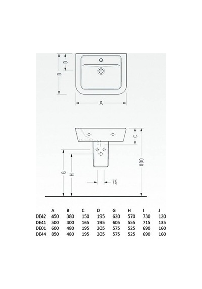 Serel - Delta 85x48 Cm Lavabo Beyaz - De44tds000 Diğer