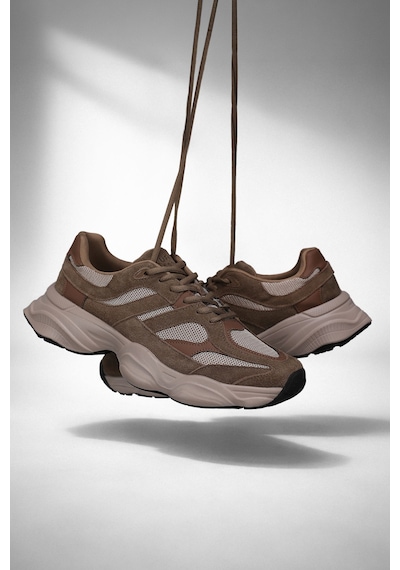 Lufian Mark Erkek Deri Sneaker Ayakkabı Kum Kum 112230240100580 Kum