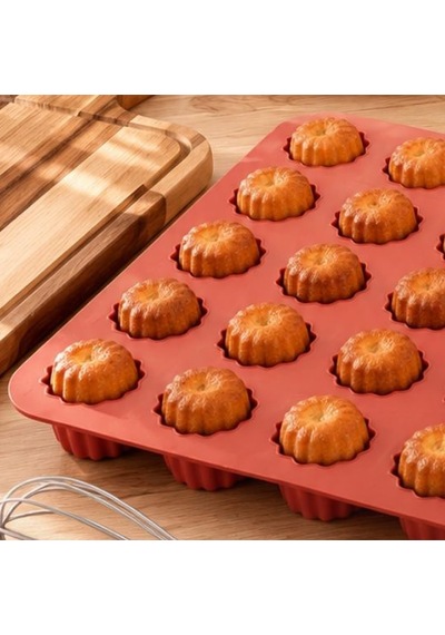 30044 Silikon 25li Muffin Kalıbı Çiçek Kek Kalıbı Kalıbı Kiremit 24 24cm Diğer