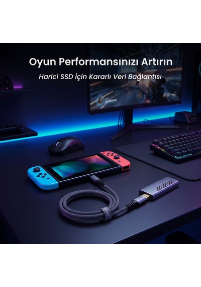 Veggieg 100w Usb-a To Type-c Kablo Usb 3.2 Gen 2 10gbps Data Ve Hızlı Şarj Kablosu 1.5 Metre