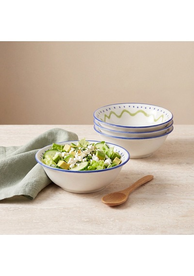 Güral Zeytindalı Desenli 14 Cm 4lü Çorba Ve Salata Kasesi Çok Renkli