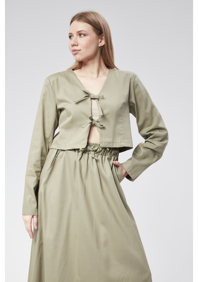 Vioshine Vıoshıne Kadın Gabardin Kumaş Etekli İkili Takım Mint Yeşili