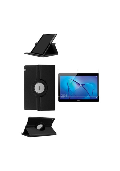 Huwaeı Mediapad T5 10 10.1" Uyumlu 360 Dönebilen Standlı Kılıf Ekran Koruyucu Kapaklı Kılıf