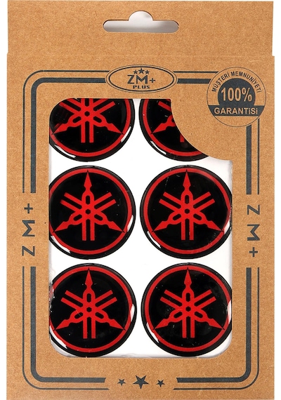 YAMAHA Koruma Takozu Damla Etiket Sticker Ø39 mm SİYAH-KIRMIZI