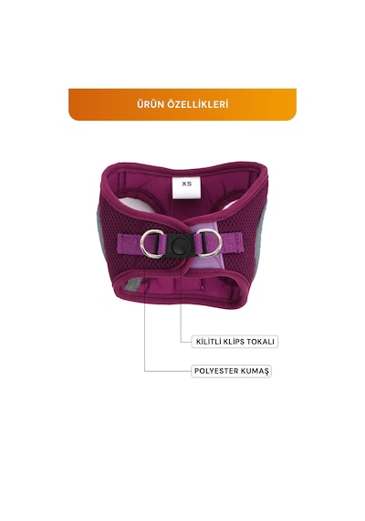 Kediler Ve Köpekler İçin Rahat, Dayanıklı Göğüs Tasması Xs Mor