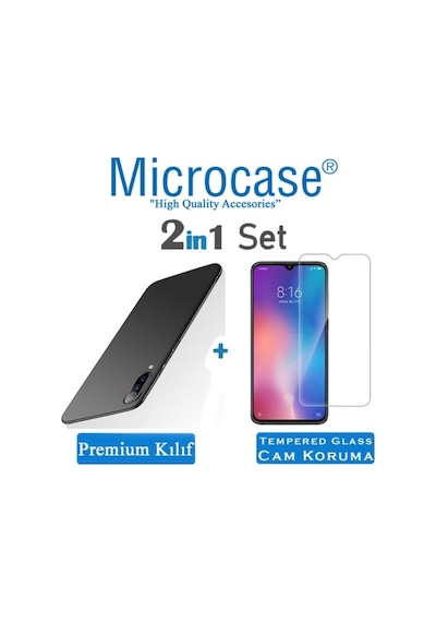 Xiaomi Mi 9 Se Premium Matte Silikon Kilif + Cam (Seçin) 332884310 - Seçenek / Renk-Cam Koruma-Kirmizi-Tempered Glass Istemiyorum