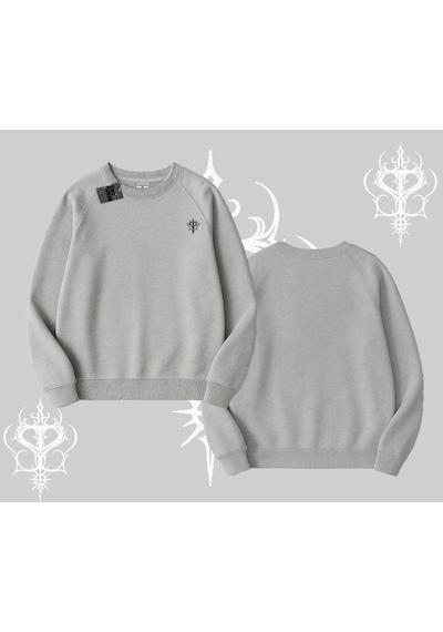 Startmore Beyaz Biskilet Yaka Sweatshirt Özel Logolu Gri