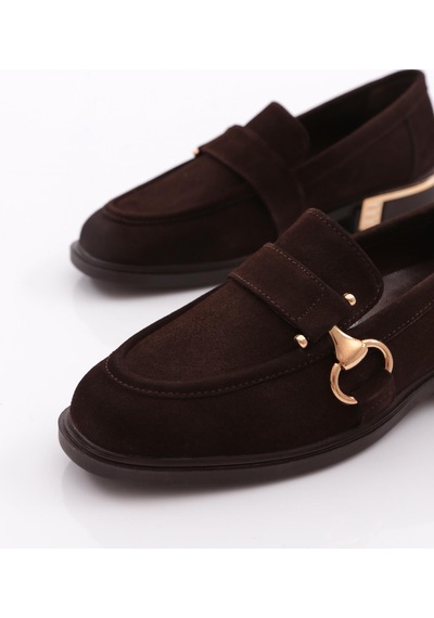 Dgn 26076 Kadın Loafer Ayakkabı Kahve Süet