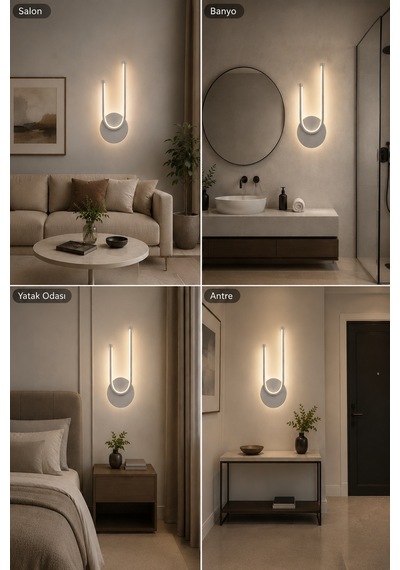 Liva Modern Led Duvar Apliği Günışığı Gri