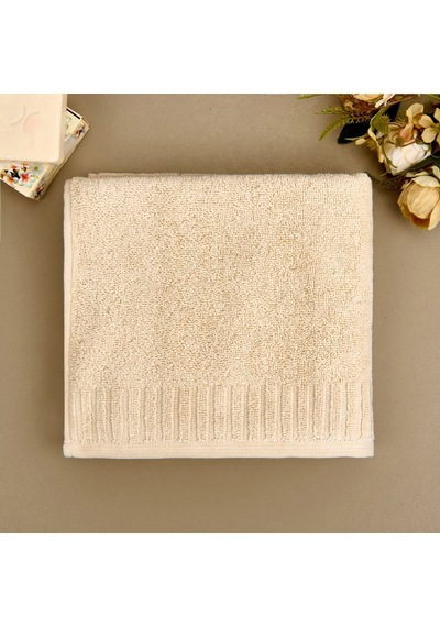 Soft Patte Yüz Havlusu - Krem - 50x90 Cm Renkli