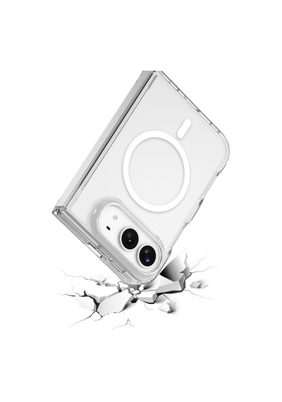 Apple iPhone Uyumlu Duo Kılıf Magsafe Şarj Özellikli Şeffaf Kamera Çerçeveli Uts Pc Kapak