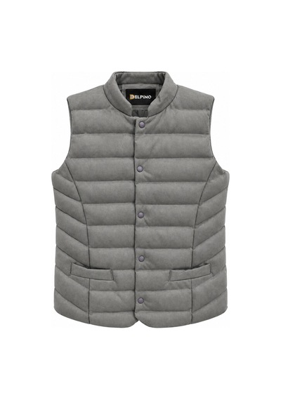 Classics Men Delpino Çıtçıtlı Erkek Slim Fit Süet Yelek 7831 Gri