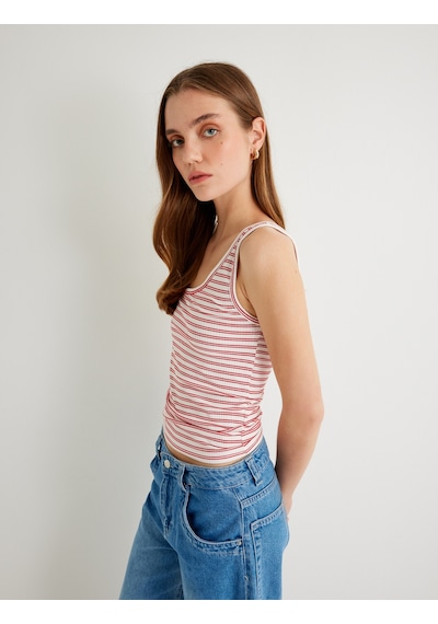 Koton Tek Omuz Üst Ribanalı Pamuklu Slim Fit Kırmızı Çizgili 4sak10689ek Kırmızı Çizgili Koton Tek Omuz Üst Ribanalı Pamuklu Slim Fit Kırmızı Çizgili 4sak10689ek Kırmızı Çizgili